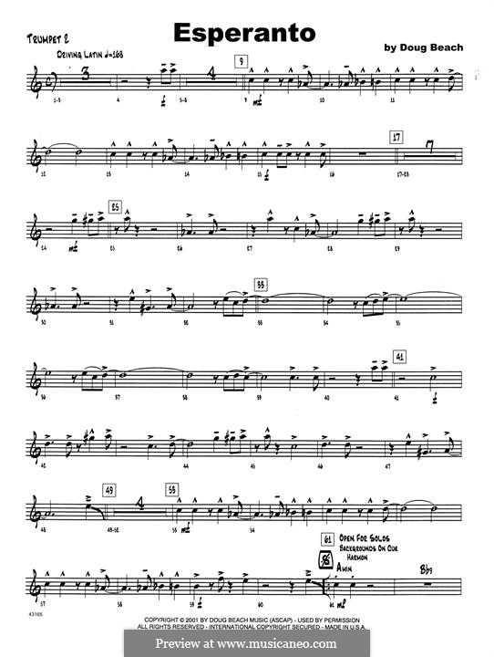 Esperanto: 2nd Bb Trumpet part by Doug Beach