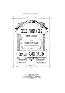 Two Romances without Words for Cello and Piano: Romance No.1 by Ernest Guiraud