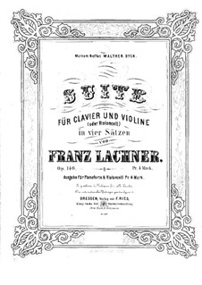 Suite for Violin (or Cello) and Piano, Op.140: partitura by Franz Paul Lachner