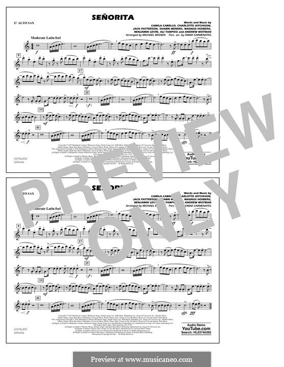 Señorita (Shawn Mendes & Camila Cabello) Marching Band version: Eb Alto Sax part by Benjamin Levin, Alexandra Tamposi, Shawn Mendes, Magnus August Hoiberg, Camila Cabello