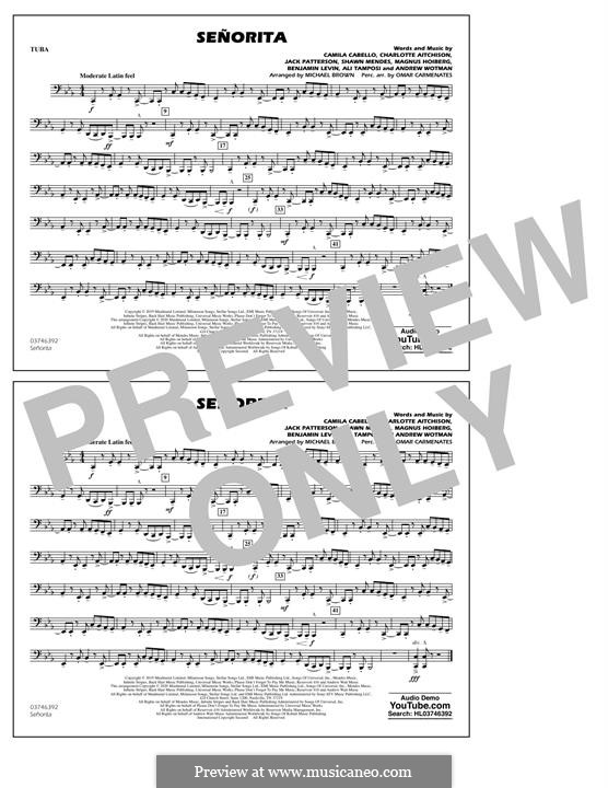 Señorita (Shawn Mendes & Camila Cabello) Marching Band version: Tuba, partes by Benjamin Levin, Alexandra Tamposi, Shawn Mendes, Magnus August Hoiberg, Camila Cabello