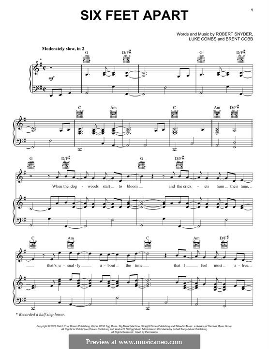 Six Feet Apart por L. Combs Partituras on músicaNeo