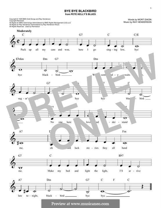 Bye Bye Blackbird: para teclado by Ray Henderson