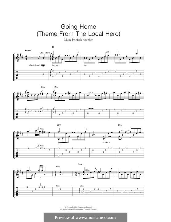Going Home (theme from Local Hero): Para Guitarra by Mark Knopfler