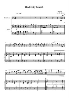 Radetzky March, Op.228: para trombone e piano by Johann Strauss Sr.