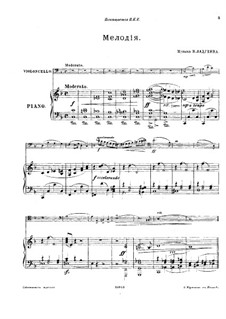 Melody for Cello and Piano: partitura by Nikolay Ladukhin