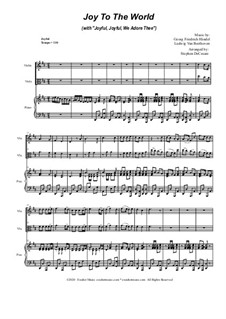 Joy To The World (with 'Joyful, Joyful, We Adore Thee'): Duet for Violin and Viola by Georg Friedrich Händel, Ludwig van Beethoven