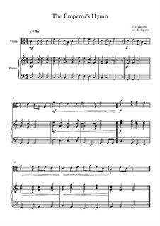 Austrian National Hymn, Hob.XXVIa/43: para viola e piano by Joseph Haydn