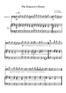 Austrian National Hymn, Hob.XXVIa/43: para trombone e piano by Joseph Haydn