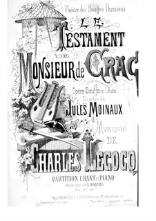 Le testament de monsieur de Crac: Le testament de monsieur de Crac by Charles Lecocq