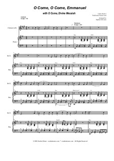 O Come, O Come, Emmanuel with O Come, Divine Messiah: For Bb-Clarinet solo and Piano by Unknown (works before 1850)