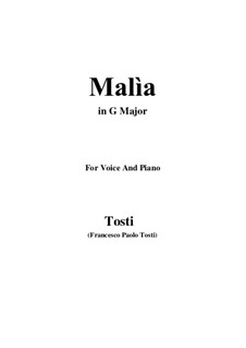 Malia (The Spell): G maior by Francesco Paolo Tosti