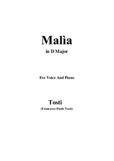 Malia (The Spell): D maior by Francesco Paolo Tosti