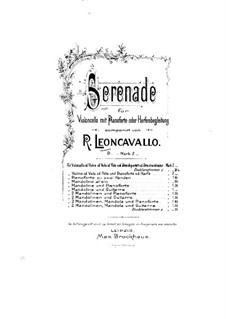 Serenade for Cello and Piano (or Harp): partitura by Ruggero Leoncavallo