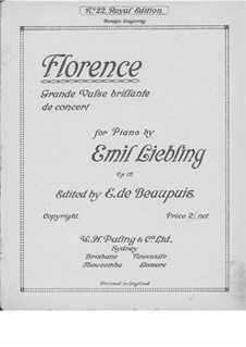 Florence. Waltz, Op.12: Florence. Waltz by Emil Liebling