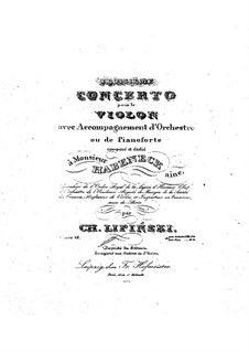 Concerto No.3 for Violin and Orchestra (or Piano), Op.24: para violino e piano - parte violino by Karol Józef Lipiński