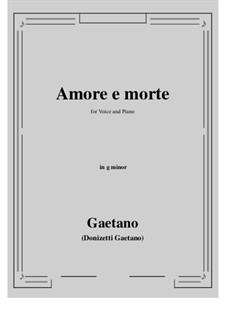 Amore e morte: G minor by Gaetano Donizetti