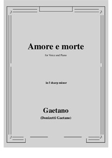 Amore e morte: F sharp minor by Gaetano Donizetti