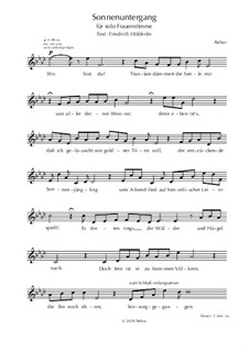 Sonnenuntergang (F. Hölderlin; for solo Voice, without accomp.): Sonnenuntergang (F. Hölderlin; for solo Voice, without accomp.) by Λrthvr