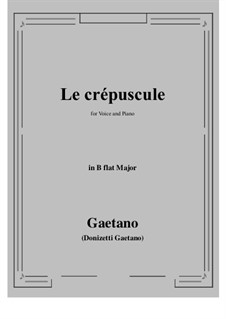 Le crepuscule: B flat Maior by Gaetano Donizetti
