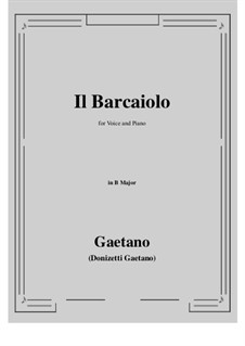 Il Barcaiolo: B Major by Gaetano Donizetti