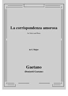 La corrispondenza amorosa: G maior by Gaetano Donizetti