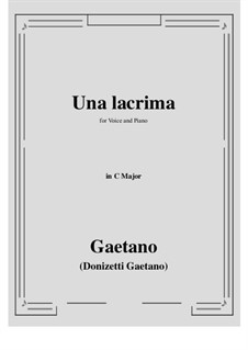 Una lacrima: C maior by Gaetano Donizetti