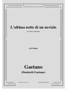 L'ultima notte di un novizio: B Major by Gaetano Donizetti