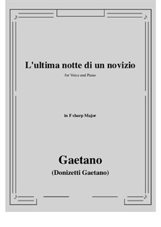 L'ultima notte di un novizio: F sharp Major by Gaetano Donizetti