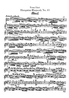 No.13 in A Minor, S.244: For orchestra – oboes I-II parts by Franz Liszt