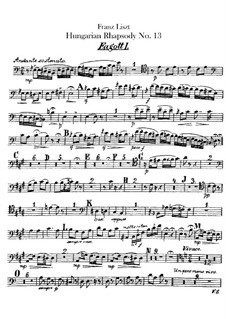 No.13 in A Minor, S.244: For orchestra – bassoons I-II parts by Franz Liszt