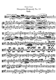 No.13 in A Minor, S.244: Para orquesta - parte de viola by Franz Liszt