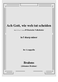 No.15-21: No.17 Ach Gott, wie weh tut scheiden (f sharp minor) by Johannes Brahms