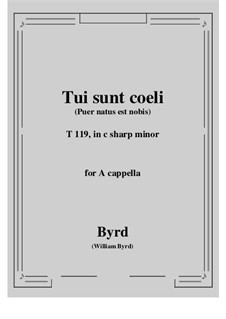 Tui sunt coeli: C sharp minor by William Byrd