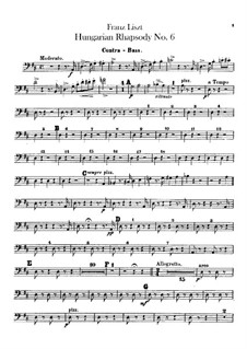 No.9 in E Flat Major, for Orchestra, S.359/6: Parte contrabaixo by Franz Liszt