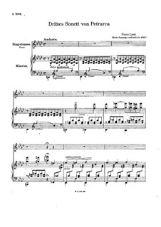 Petrarch's Sonnets for Voice and Piano, S.270: Sonnet No.123 by Franz Liszt