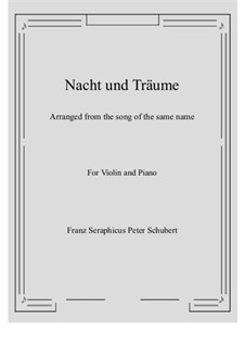 Nacht und Träume (Night and Dreams), D.827 Op.43 No.2: para violino by Franz Schubert