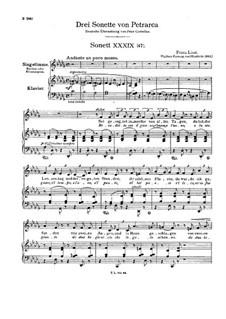 Petrarch's Sonnets for Voice and Piano, S.270: Sonnet No.47 by Franz Liszt