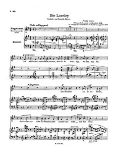 Die Lorelei, S.273: Partitura piano-vocal by Franz Liszt