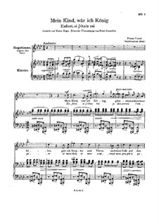 Enfant, si j'etais roi, S.283: Partitura piano-vocal by Franz Liszt