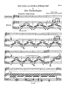 Three Songs from 'William Tell', S.292: Nr.1 Der Fischerknabe (Spätere Fassung) by Franz Liszt