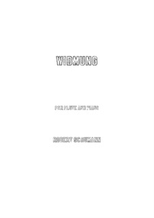 No.1 Widmung (Dedication): para flauta e piano by Robert Schumann