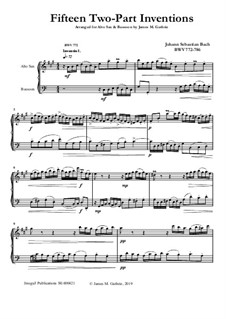 Complete set, BWV 772-786: For Alto Sax and Bassoon by Johann Sebastian Bach