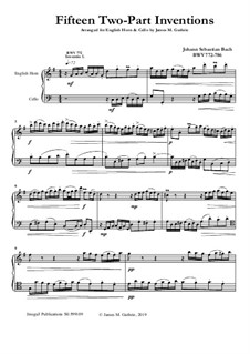 Complete set, BWV 772-786: For English Horn and Cello by Johann Sebastian Bach