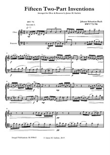 Complete set, BWV 772-786: For Oboe and Bassoon by Johann Sebastian Bach