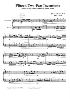 Complete set, BWV 772-786: For Oboe d'Amore and Bassoon by Johann Sebastian Bach