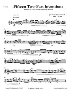 Complete set, BWV 772-786: For Violin and Cello by Johann Sebastian Bach
