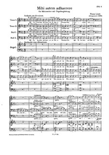 Mihi autem adhaerer, S.37: Mihi autem adhaerer by Franz Liszt