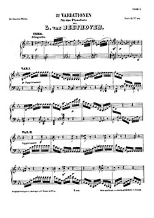Thirty-Two Variations on an Original Theme, WoO 80: Para Piano by Ludwig van Beethoven