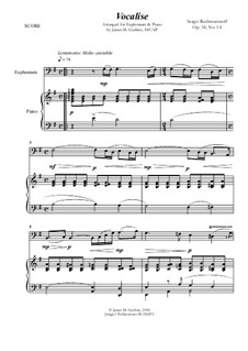 Vocalise, Op.34 No.14: For Euphonium and Piano by Sergei Rachmaninoff